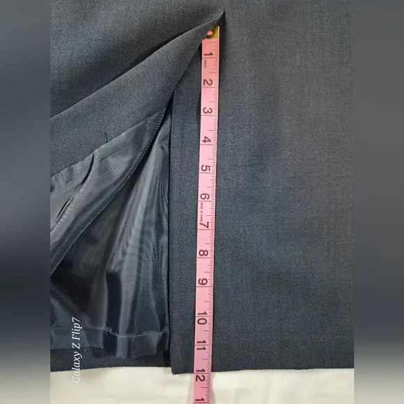 Kasper A.S.L. Petite 100% Wool Skirt Suit Set - Navy Blue - 14P - Picture 9 of 14